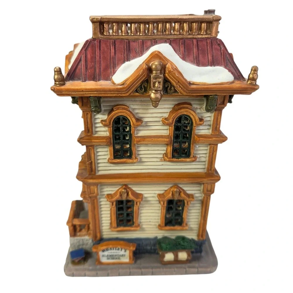 Lemax Whatleys Elementary School Xmas Village Lighted‎ Holiday Decor Boxed Read